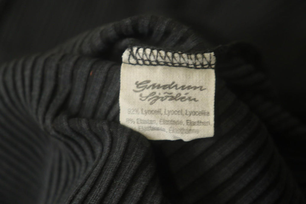 GUDRUN SJODEN Black Lyocell Short Sleeve Round Neck Pullover Shift Dress – Size M