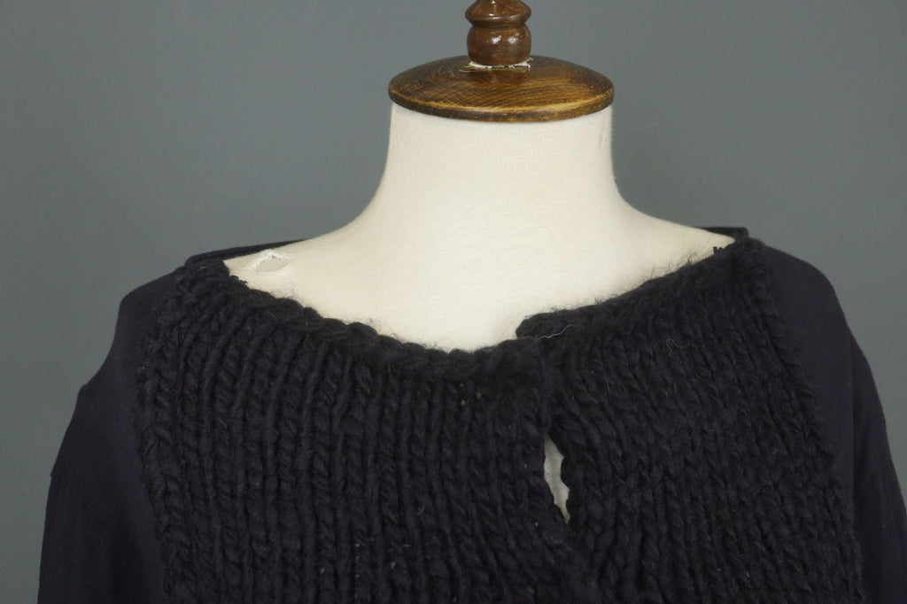 RUNDHOLZ Cardigan Navy Acrylic Knitted Regular Fit Long Sleeve Boat Neck Sz M