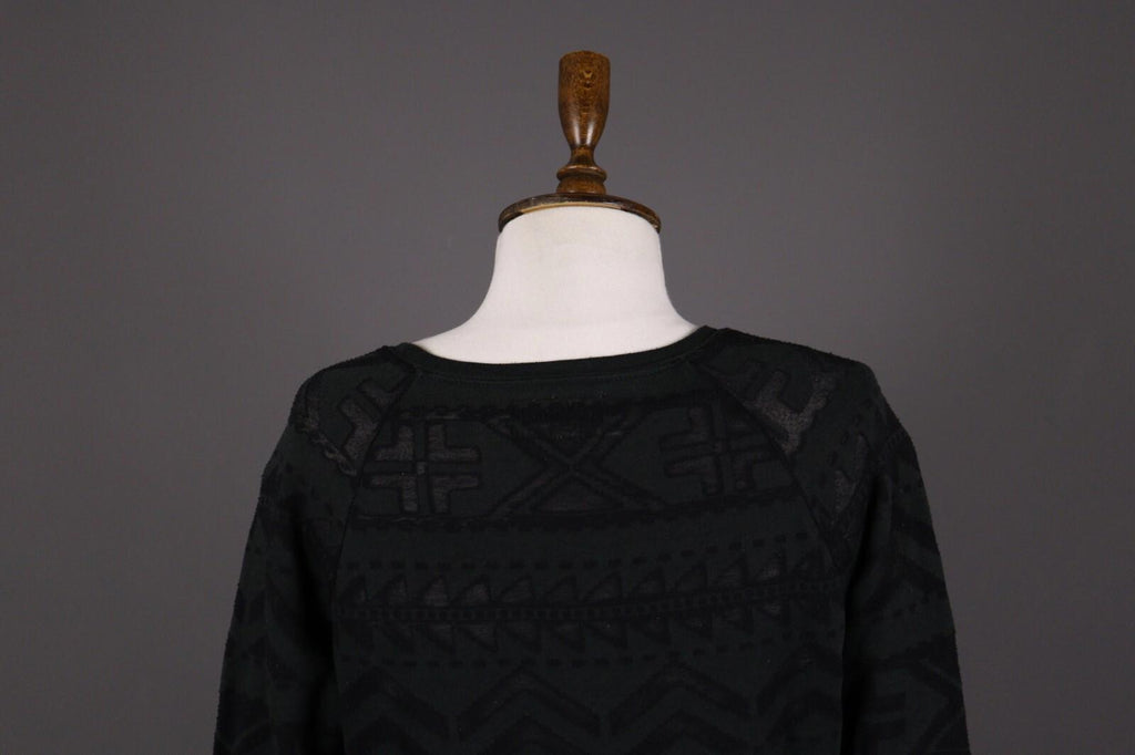 DENIM SUPPLY RALPH LAUREN Black Actec Print Long Sleeve Sweater S