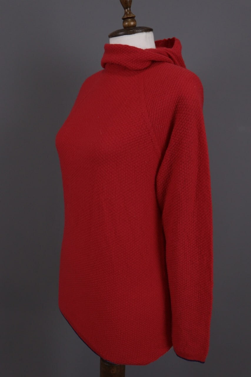 Patagonia Red Lagenlook Turtle Neck Hooded Fleece Jacket – Size M