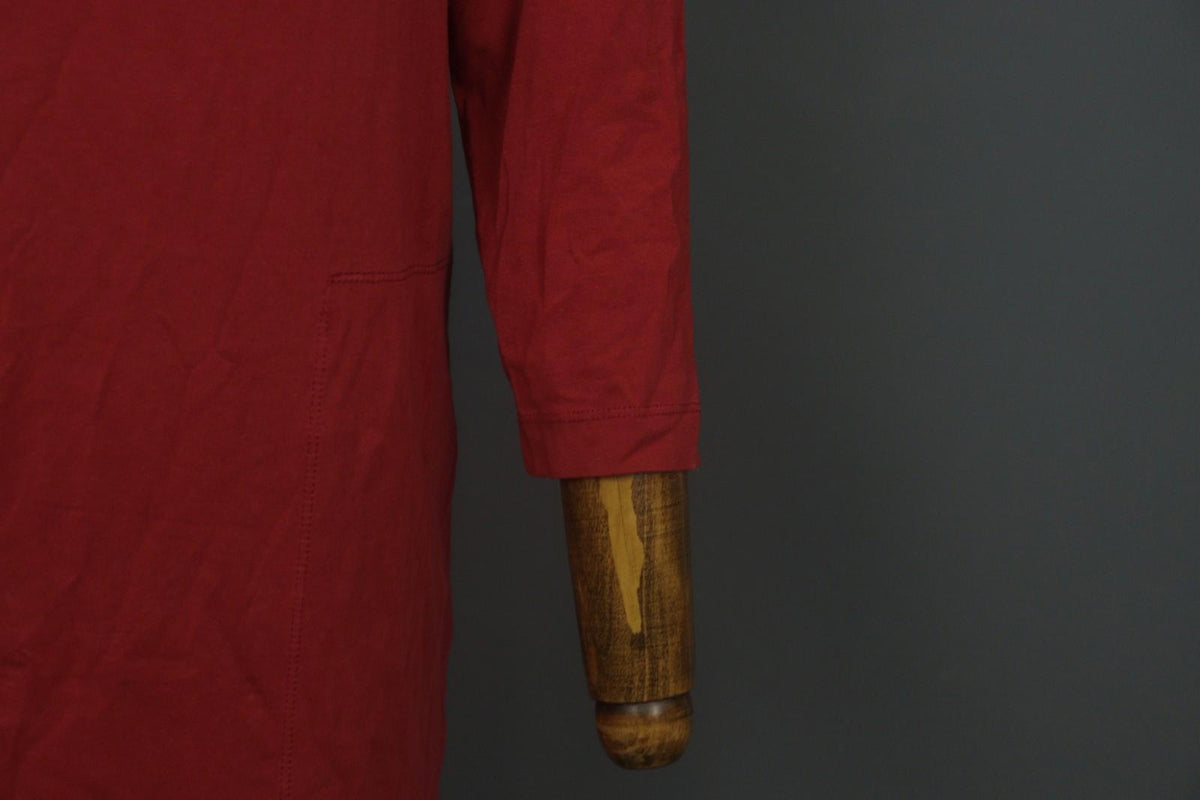 GUDRUN SJODEN Red Organic Cotton Long Sleeve Round Neck Sweater Dress – Size S