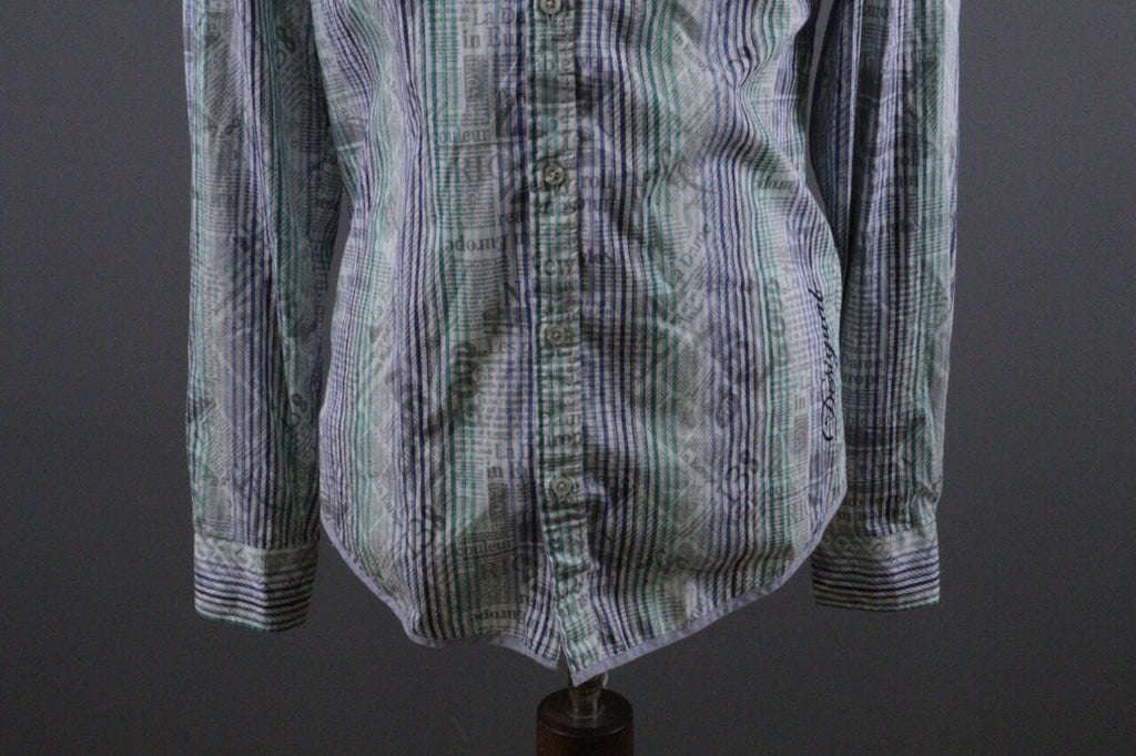 Desigual Barcelona Multicolor Striped Long Sleeve Button Down Shirt – Size L