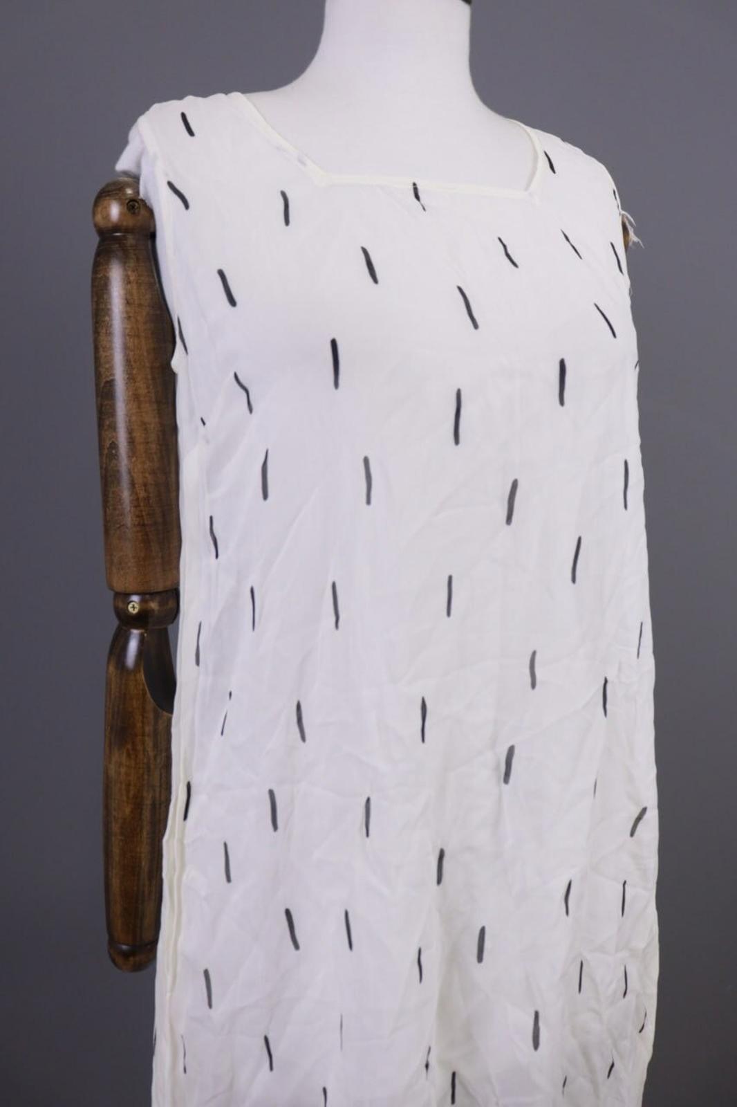 GUDRUN SJODEN White Printed Sleeveless Lightweight Blouson Dress – Size S