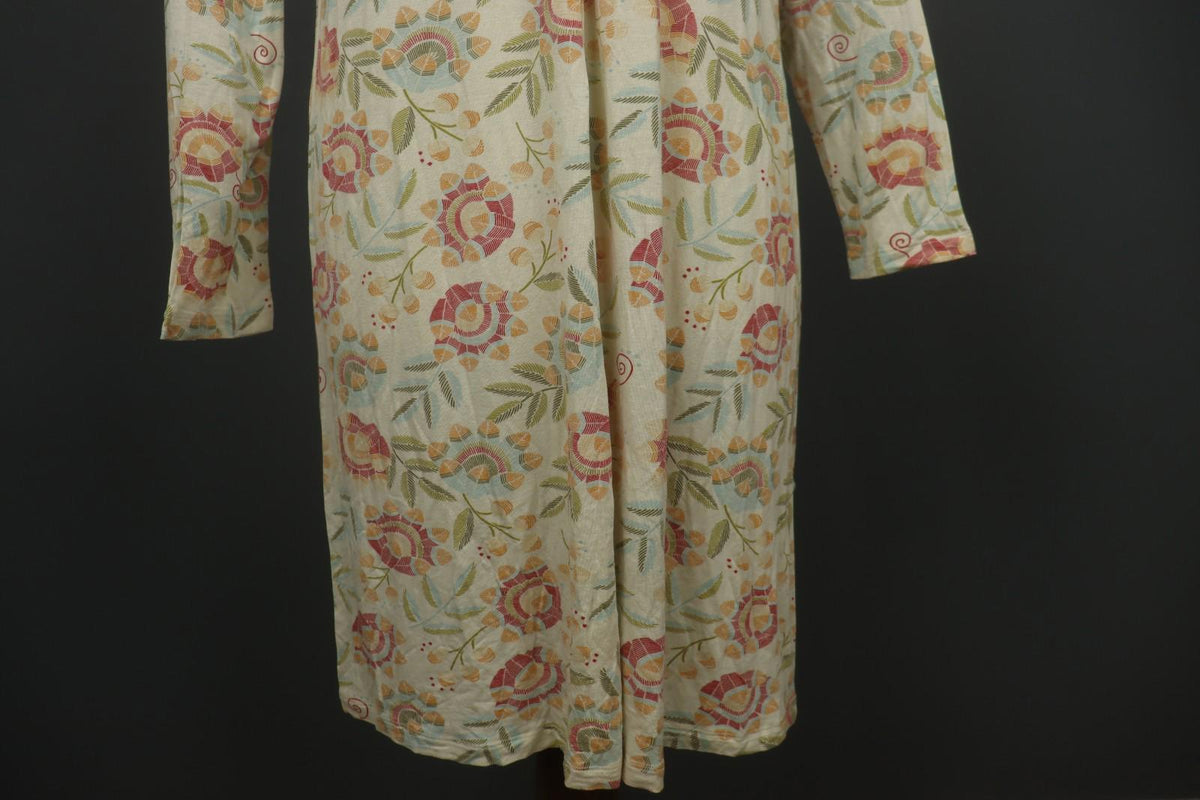 GUDRUN SJODEN Multicolor Floral Modal Long Sleeve Round Neck Shift Dress – Size L