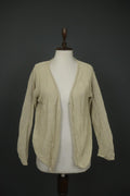 GUDRUN SJODEN Beige Knitted Long Sleeve Button Front Cardigan Sweater – Size XL