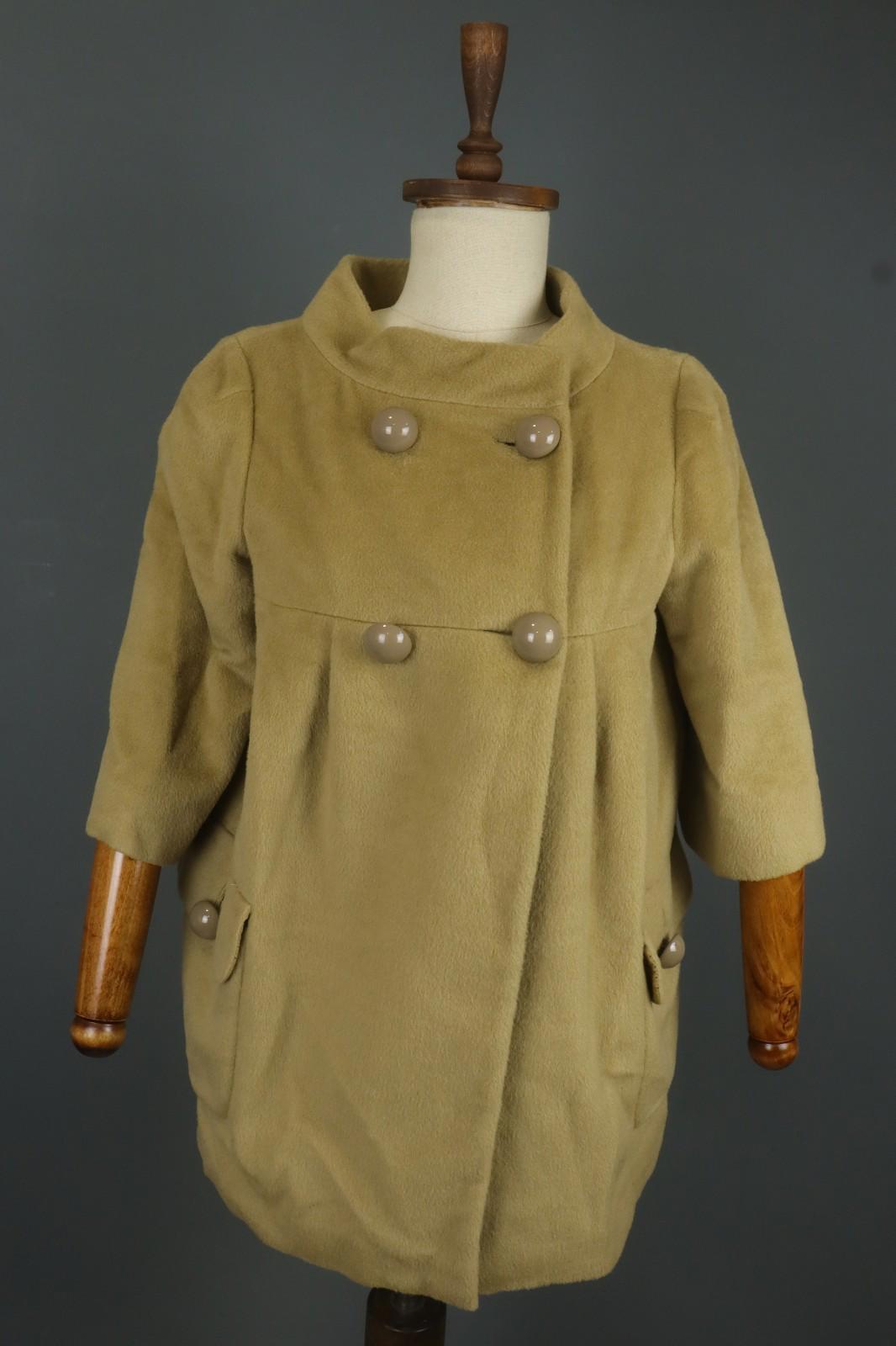 MOSCHINO Aeffe Brown 100% Virgin Wool 3/4 Sleeve Cheap and Chic Short Coat Sz 38