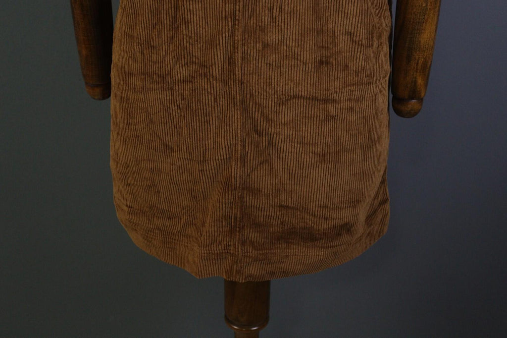 SEZANE Brown Sleeveless Pockets Corduroy Dungaree Dress – Size 38
