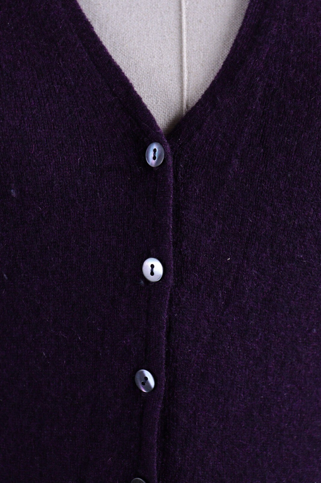 Brora Purple Wool Knit Vest Cardigan Sweater – Size S
