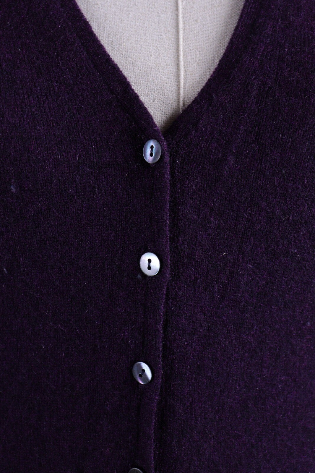 Brora Purple Wool Knit Vest Cardigan Sweater – Size S