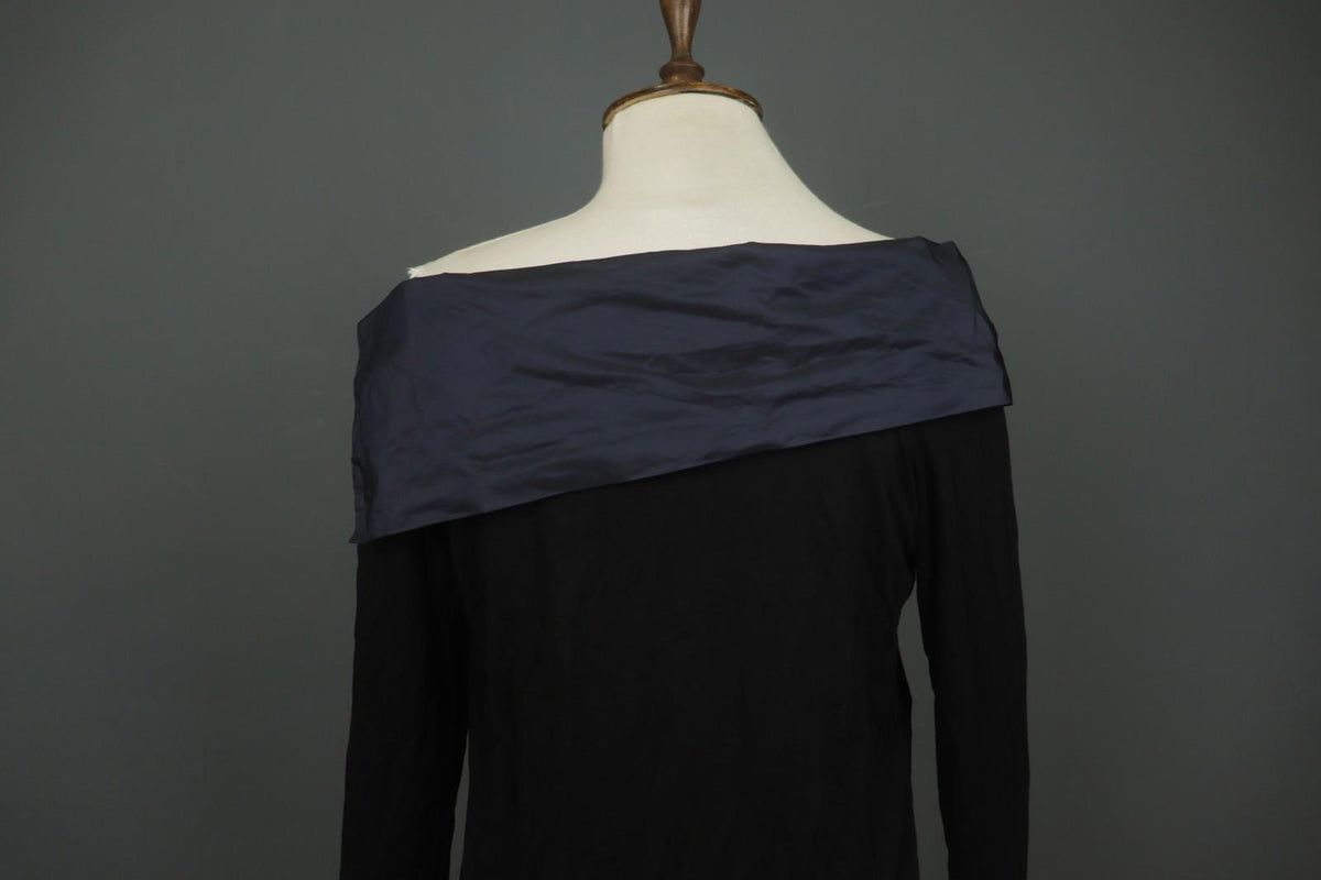 XD XENIA DESIGN Black Viscose Long Sleeve Pullover Off The Shoulder Top – Size M