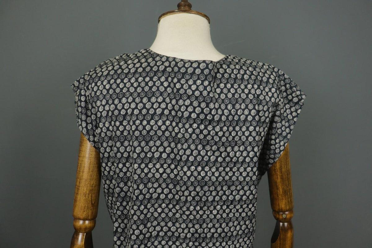 GUDRUN SJODEN Multi Polka Dot Cotton Square Neck Button Front Shirt Dress – Size L
