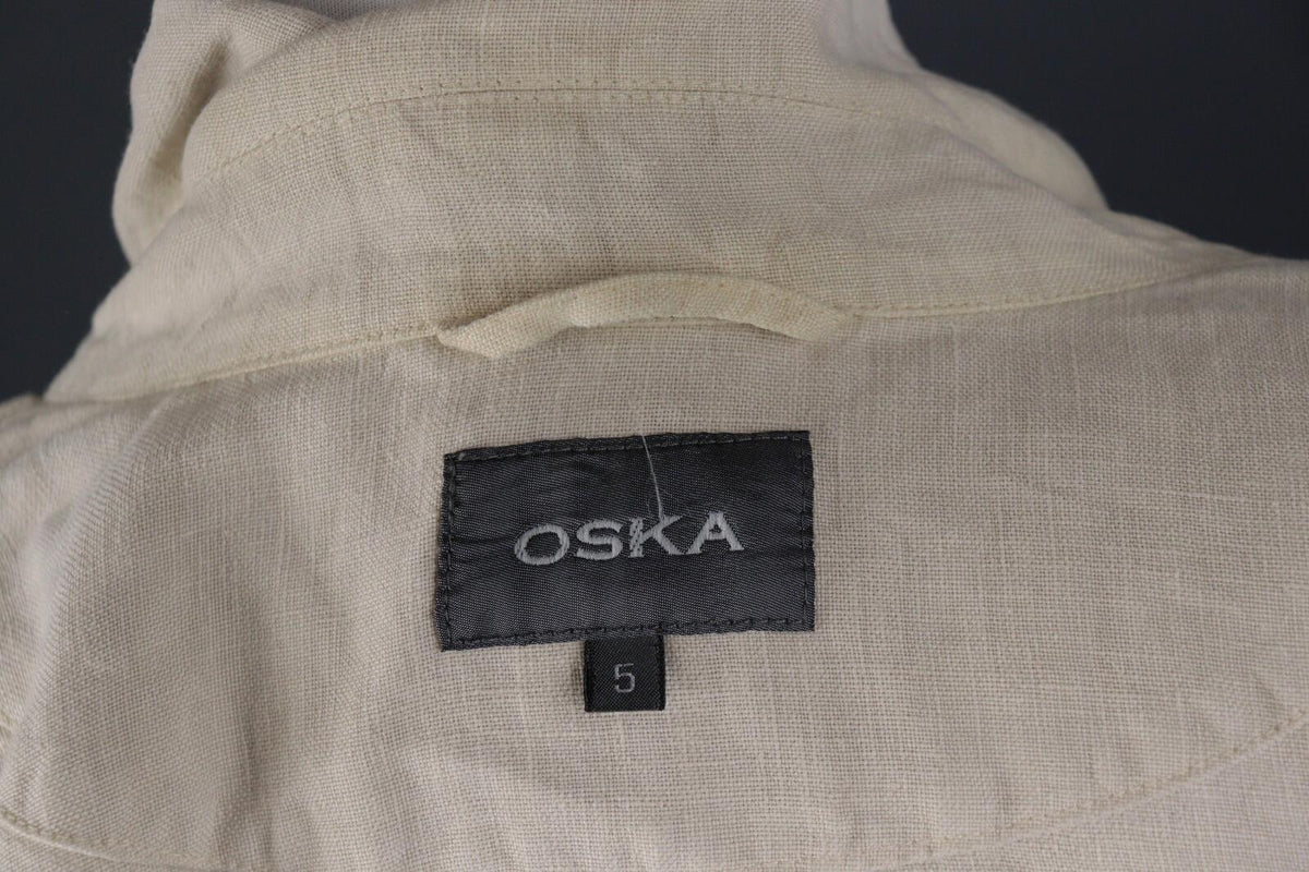 OSKA Ivory Linen Lagenlook Lightweight Blazer Jacket – Size 5