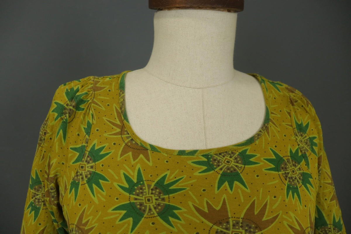 GUDRUN SJODEN Multi Geometric Long Sleeve Round Neck Pullover Blouse Top – Size S