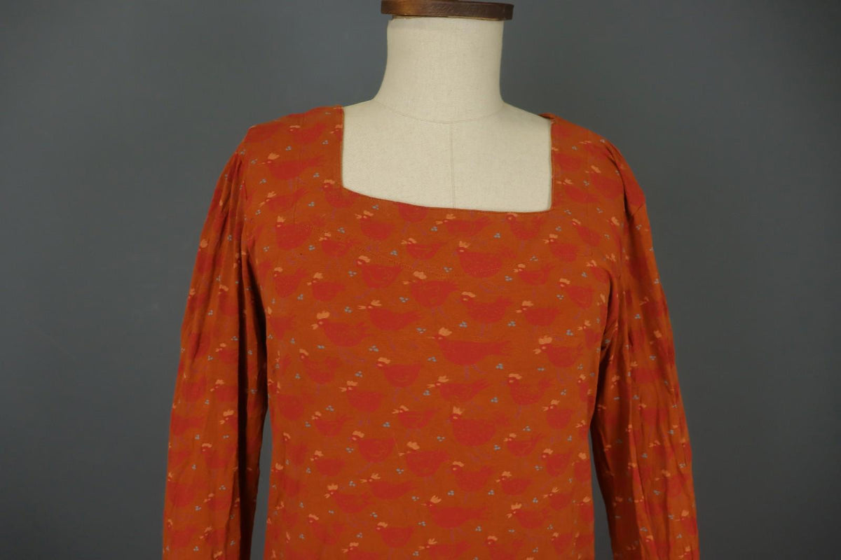 GUDRUN SJODEN Multi Long Sleeve Square Neck Stretch Pullover Blouse Top – Size L