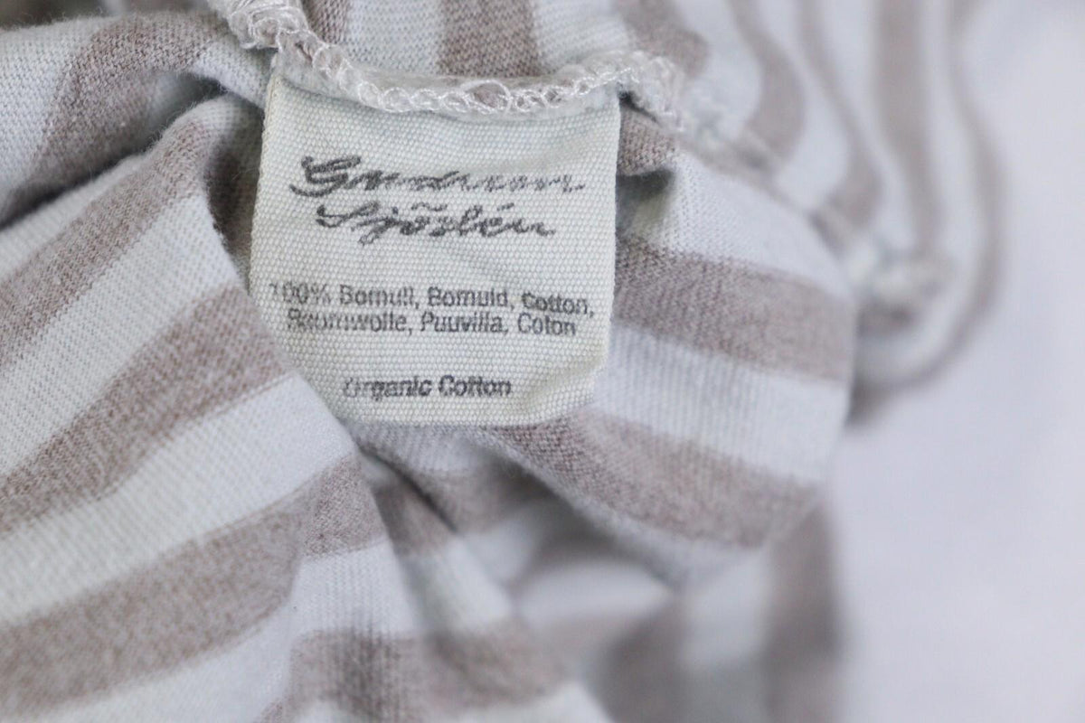GUDRUN SJODEN Gray White Long Sleeve Stretch Blouse Top – Size L