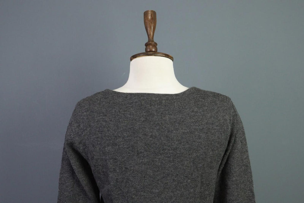 GUDRUN SJODEN Pullover Sweater Gray Wool Knit Lagenlook – Size M