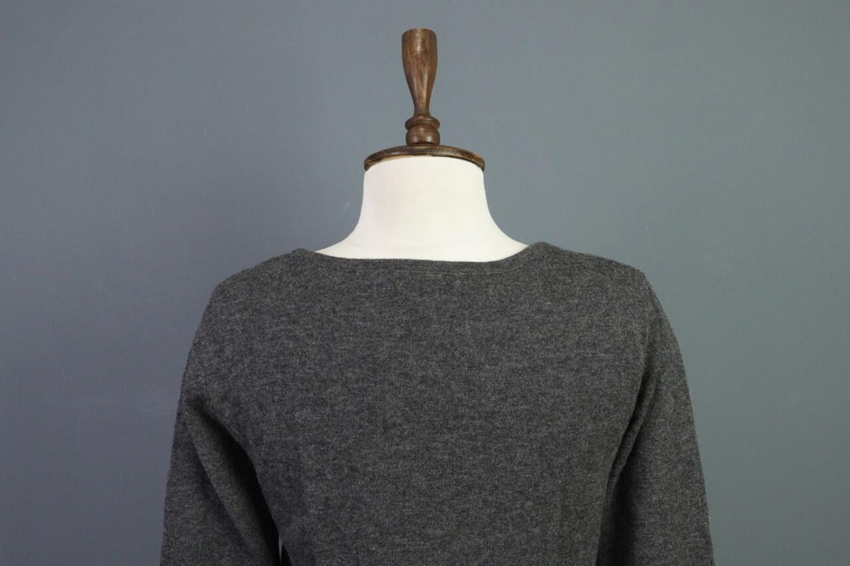 GUDRUN SJODEN Pullover Sweater Gray Wool Knit Lagenlook – Size M