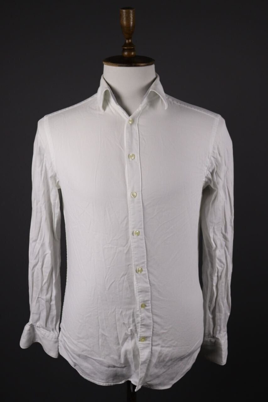 Hackett London Slim Fit White Luxury Long Sleeve Button Down Shirt – Size S