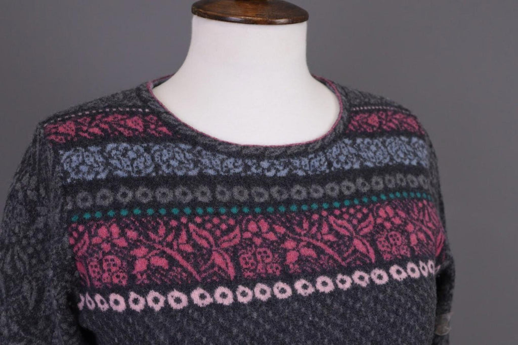 IVKO Multicolor Floral Jacquard Wool Knit Jumper Sweater – Size M / 38