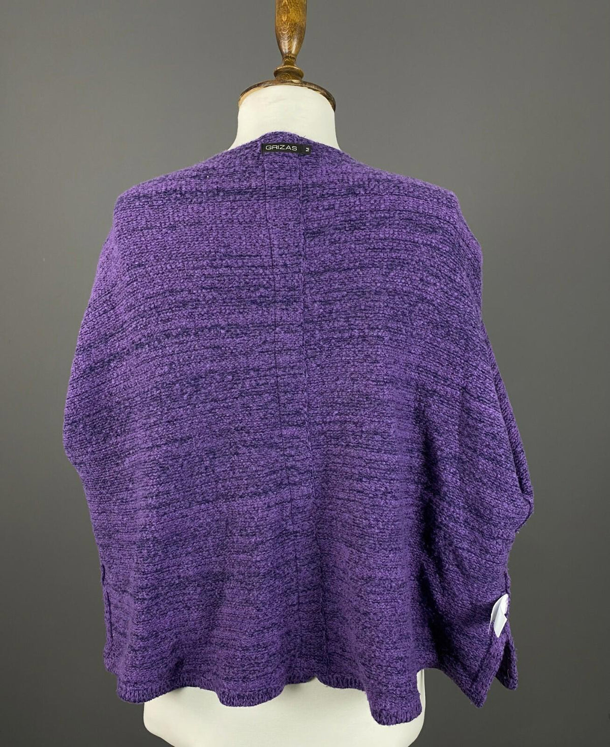 GRIZAS Purple Wool Button Down 3/4 Sleeve Cardigan Sweater – Size M