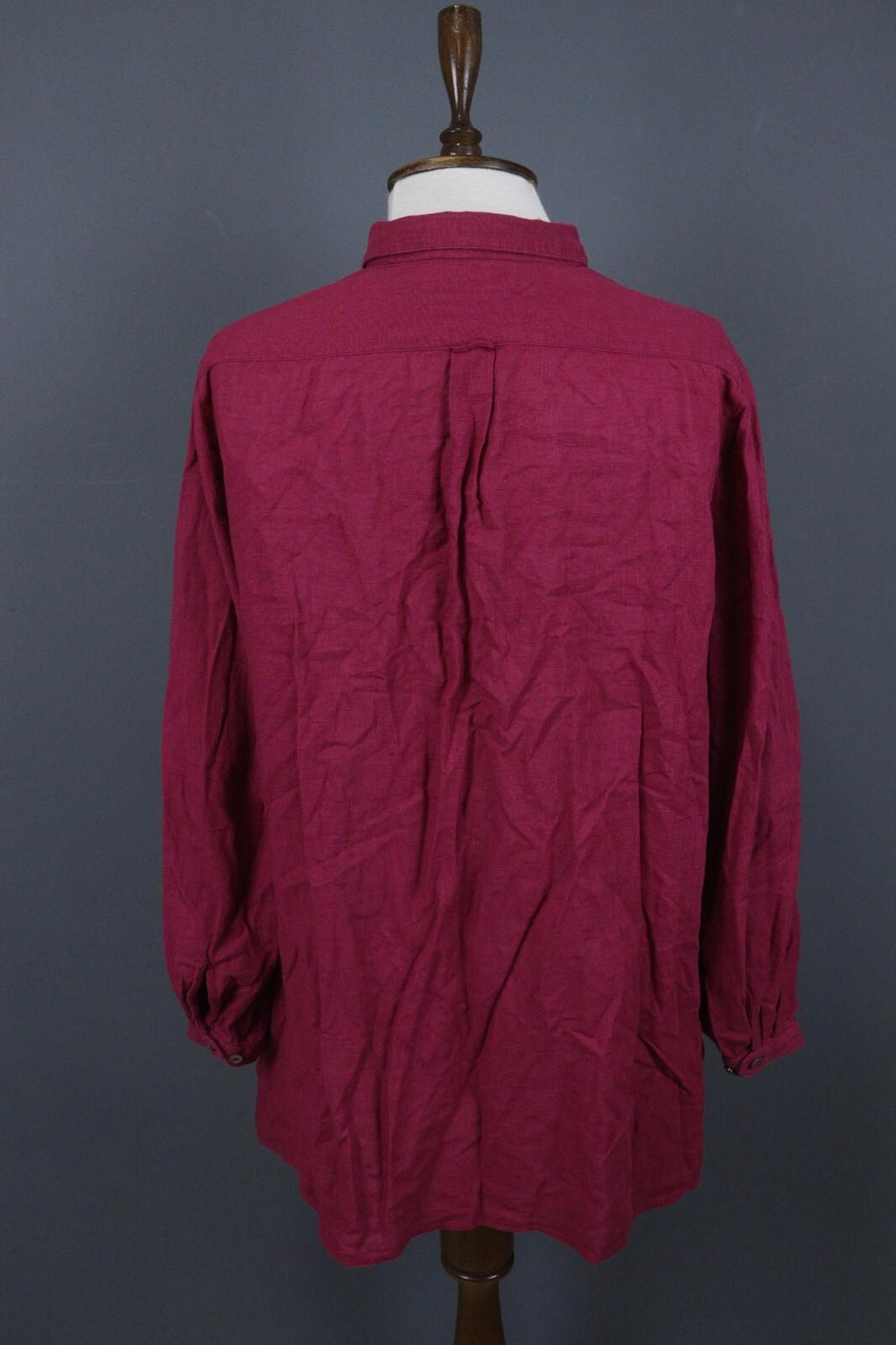 GUDRUN SJODEN Red Long Sleeve Button Front Shirt Dress – Size M