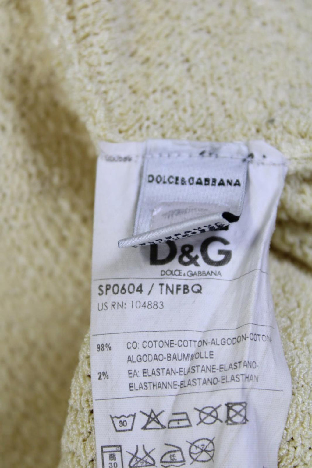 DOLCE & GABBANA Beige Black Lined Cotton Long Sleeve Open Front Cardigan M/L