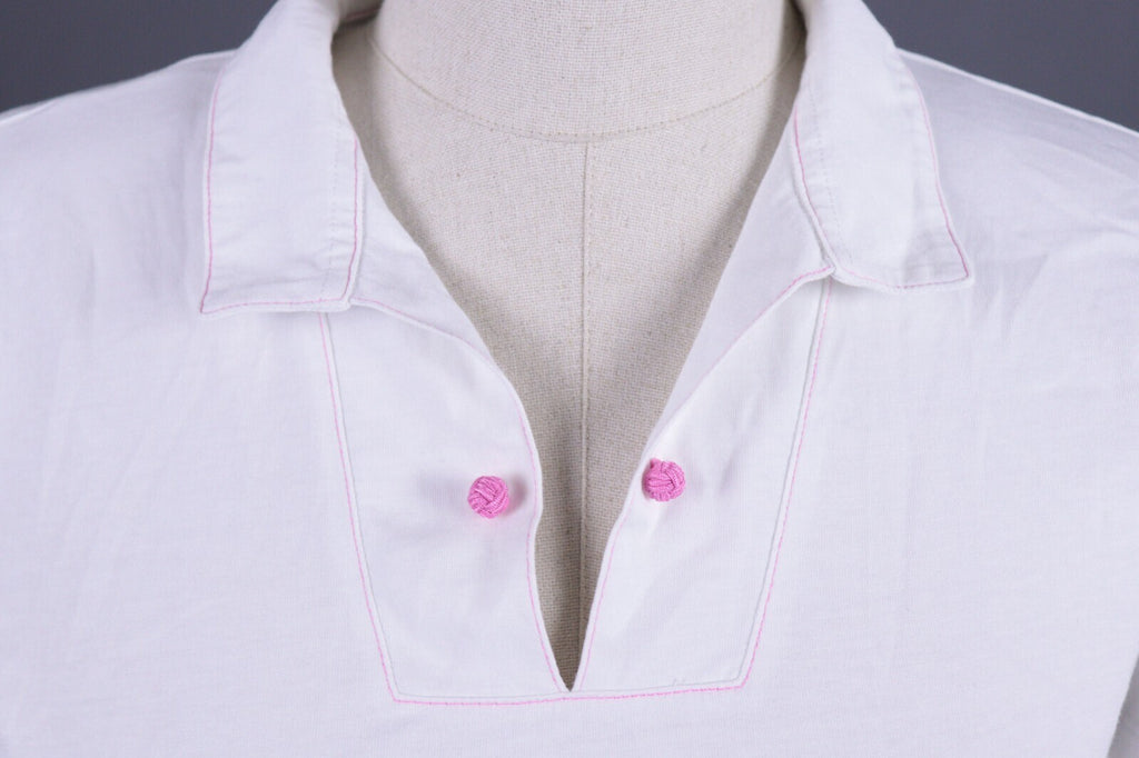 Saint James Depuis 1889 White Henley Short Sleeve Top Blouse Shirt – Size I42 /US6