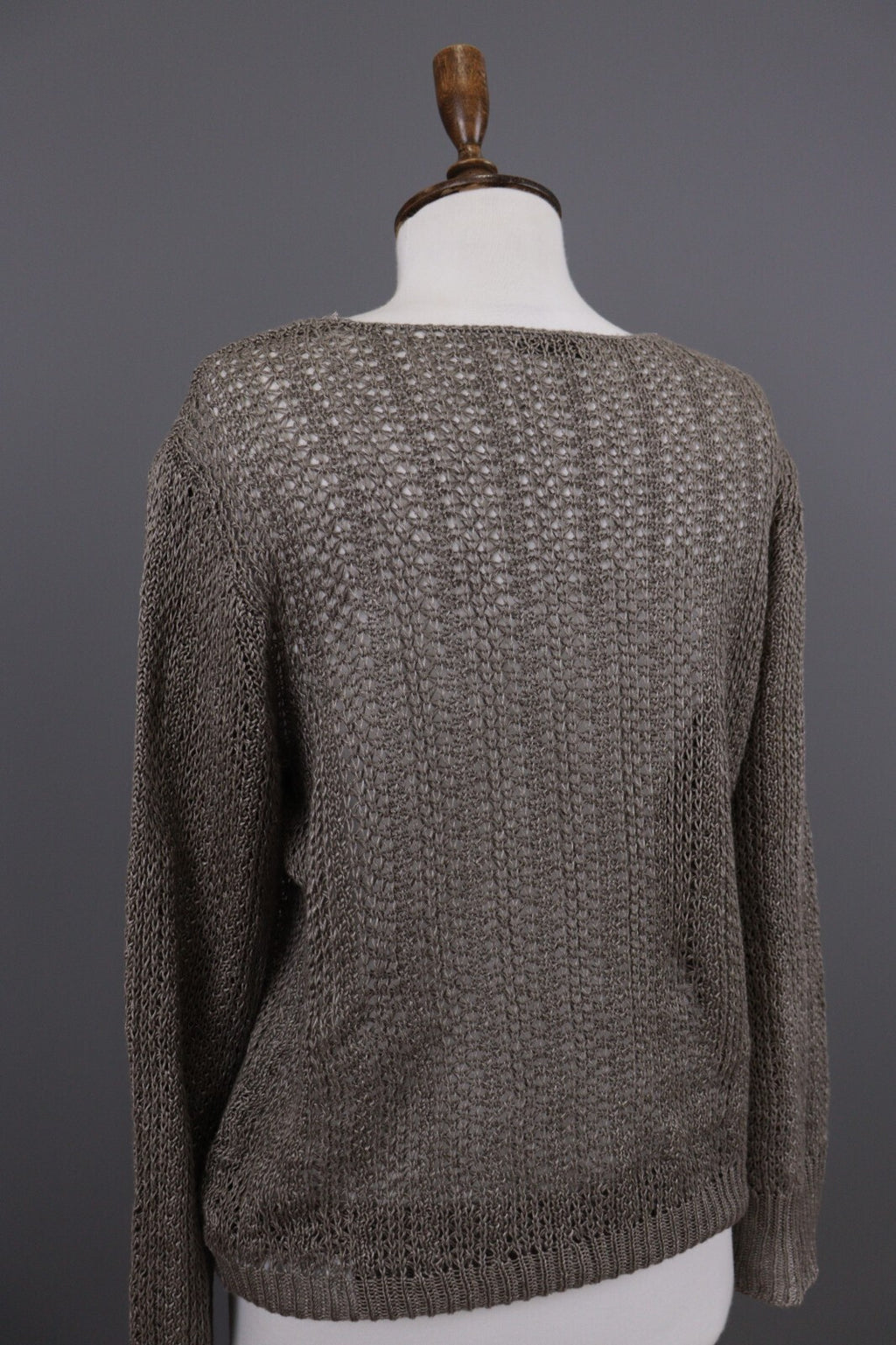 Oska Brown Lagenlook Relaxed Linen Knit Pullover Sweater – Size 2 / M