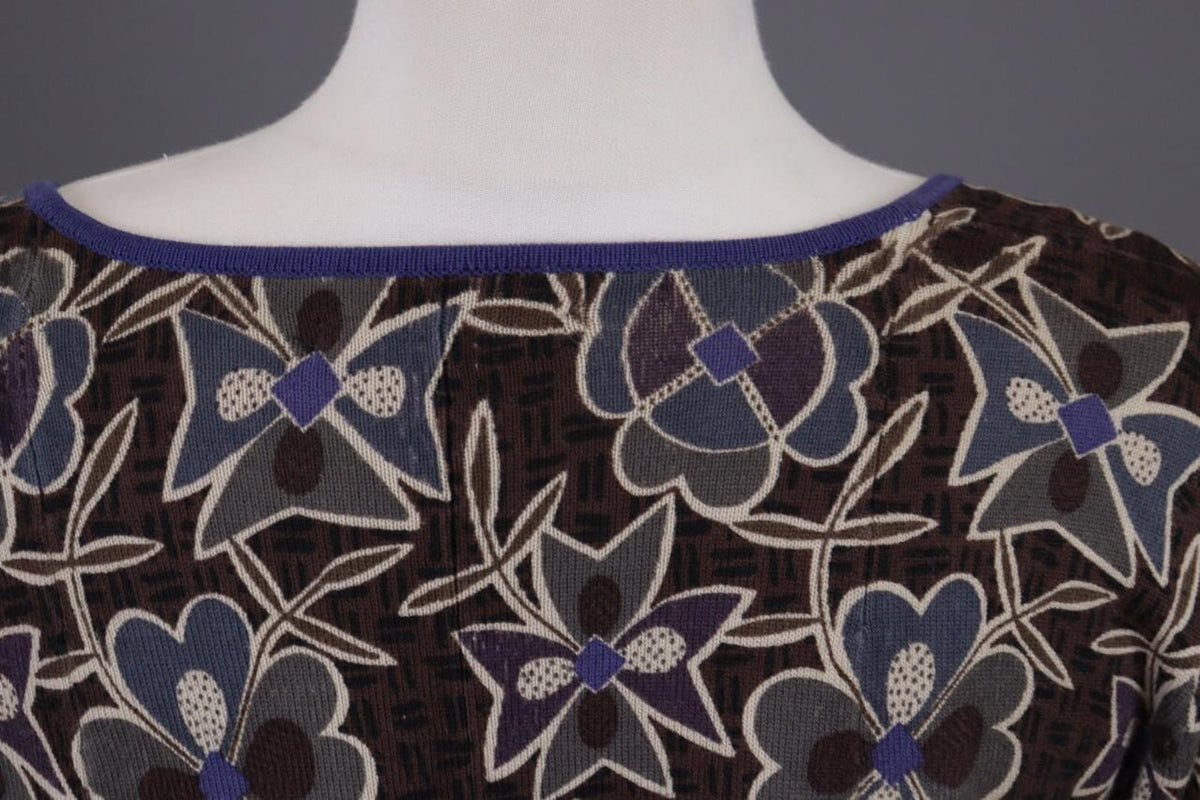GUDRUN SJODEN Brown Floral Button Down Long Cardigan Sweater – Size M – Used