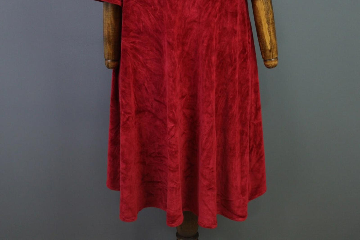 GUDRUN SJODEN Burgundy Kimono Sleeve Knit Wrape Cape Cardigan Sweater – Size S