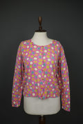 GUDRUN SJÖDEN Multi Polka Dot Long Sleeve Button Front Cardigan Sweater – Size M