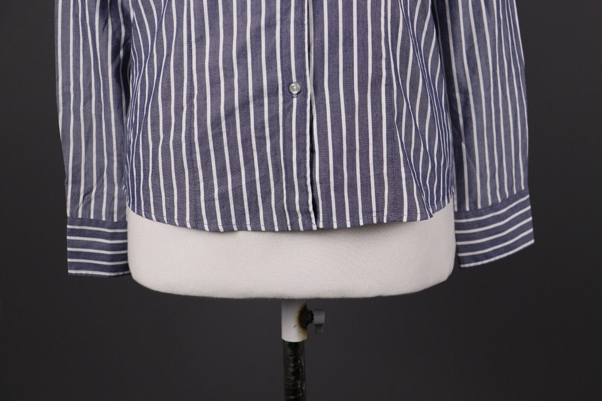 La Martina Blue Stripe Long Sleeve Button Blouse Shirt – Size M