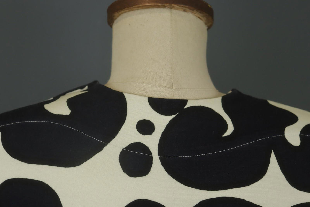 MARIMEKKO SIERRA Multi Patterned Viscose Snap Shoulder Sheath Dress – Size S