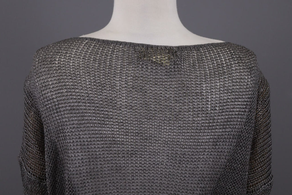 Denim & Supply Ralph Lauren Gray Open Knit Linen Crochet Knit Sweater – Size S