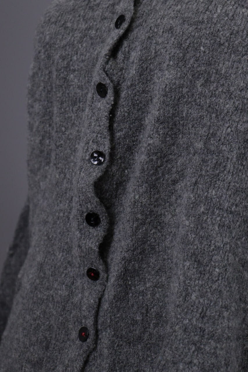 Grizas Gray Wool Lagenlook Textured Knit Cardigan Sweater – Size XL