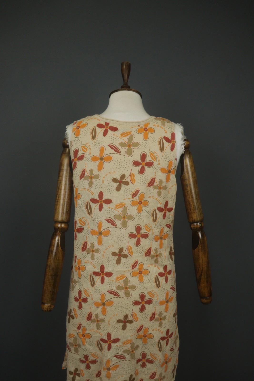 GUDRUN SJODEN Multicolor Floral Print Round Neck Sleeveless Tank Dress – Size M