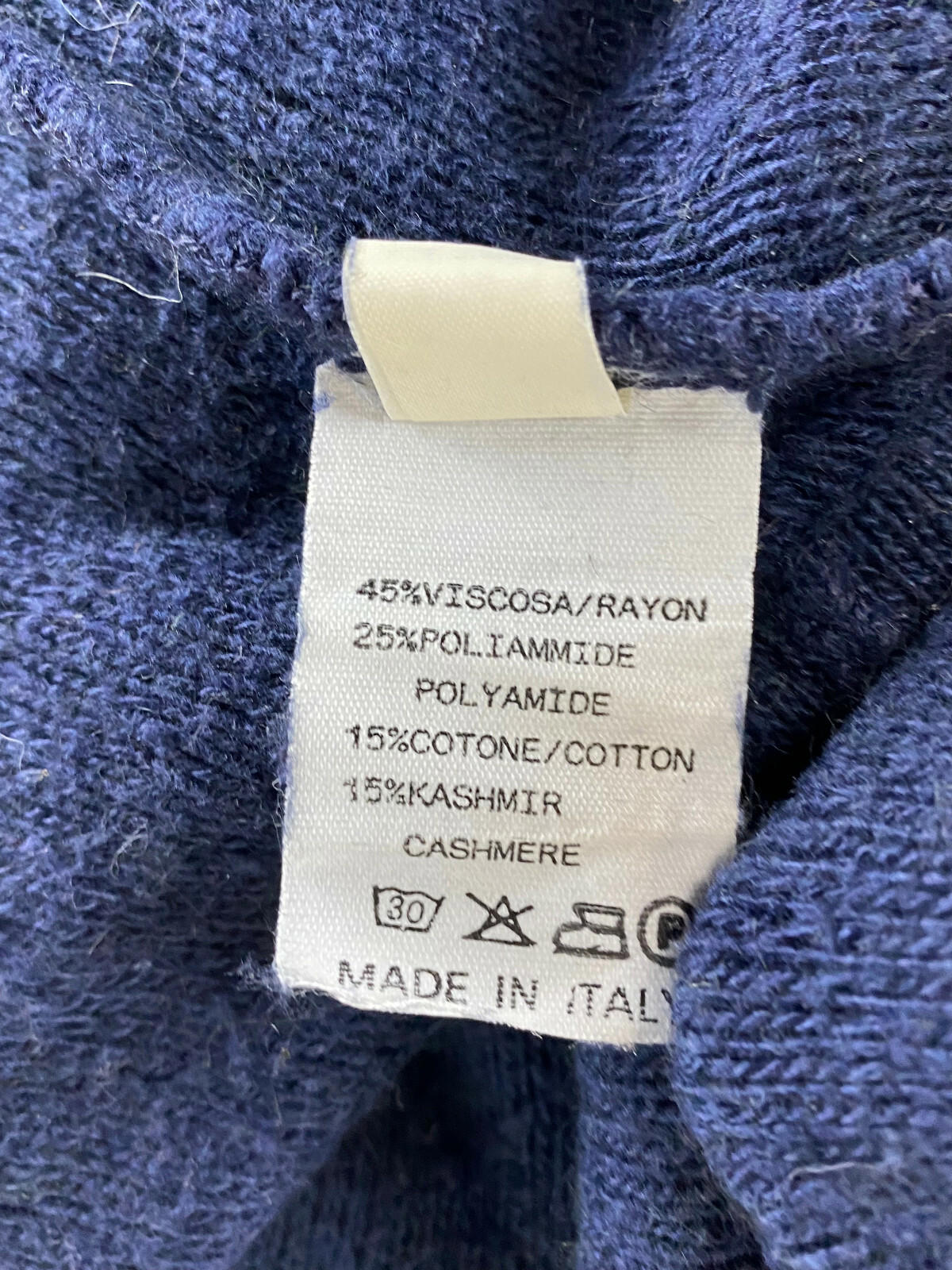 Vintage Men VALENTINO Viscosa/Nylon/Cashmere Blue Knit Sweater – Size 50
