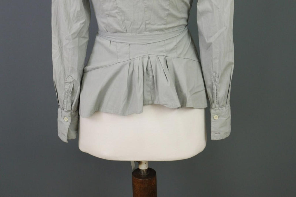 TRANSIT PAR SUCH Gray Beolt Long Sleeve Cape Top Blouse Shirt – Size 1