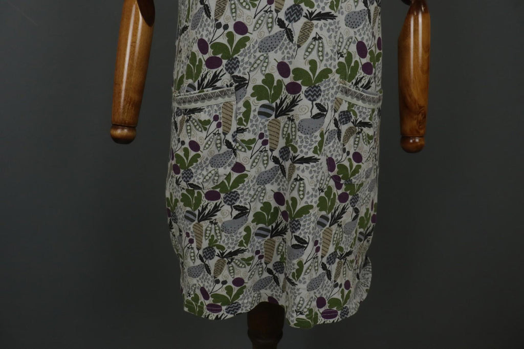 GUDRUN SJODEN Multi Floral Cotton Round Neck Short Sleeve Shift Dress – Size M