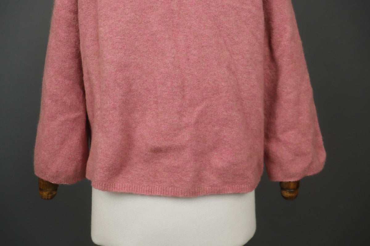 HIGH Pink Wool Tight Knitted Long Sleeve Turtle Neck Pullover Sweater – Size M