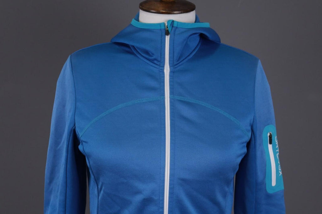 ORTOVOX Merino Wool Blue Full Zip Hooded Fleece Hiking Track Jacket – Size S