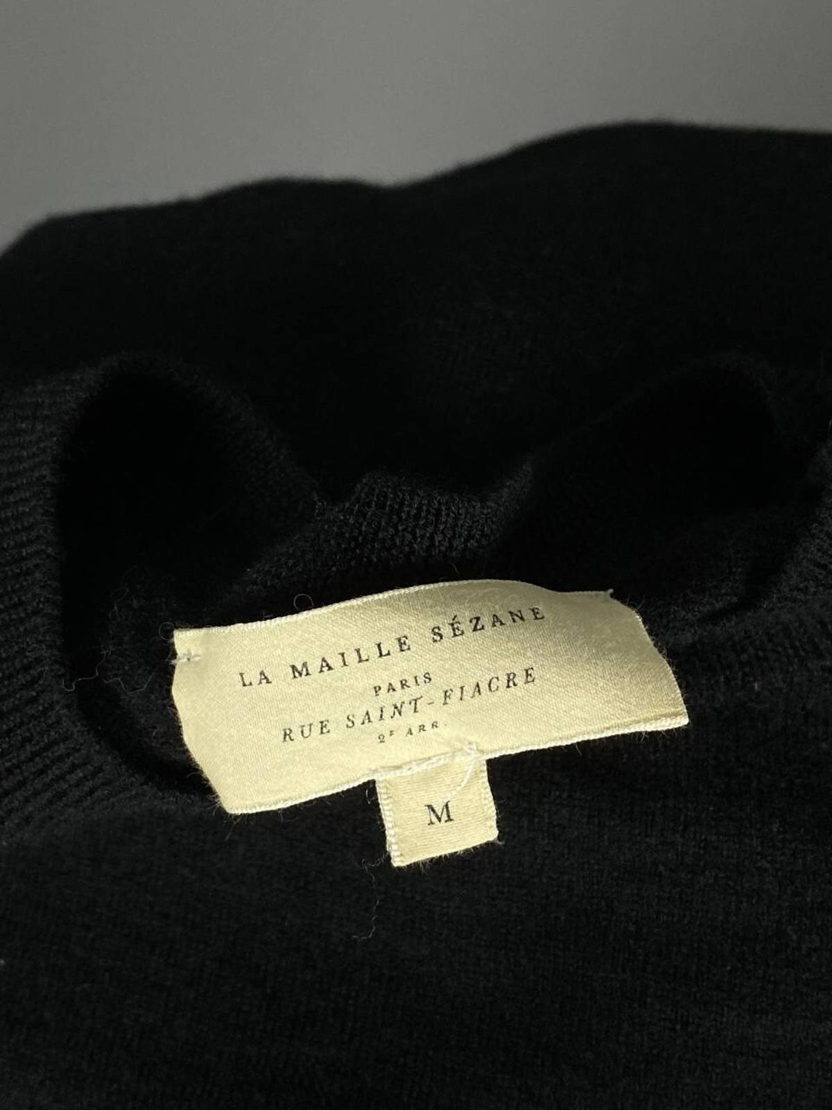 LA MAILLE SEZANE Black Merino Wool Knit Button Sleeve Sweater – Size M