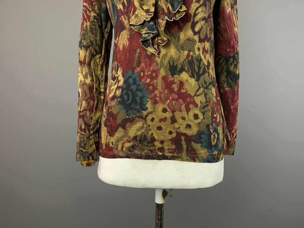 Lauren Ralph Lauren Multicolor Floral Button Long Sleeve Sweater – Women's M
