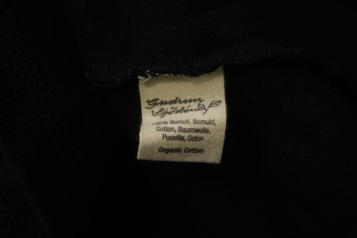 GUDRUN SJODEN Black Cotton Long Sleeve Round Neck Slit Pullover Sweater – Size M