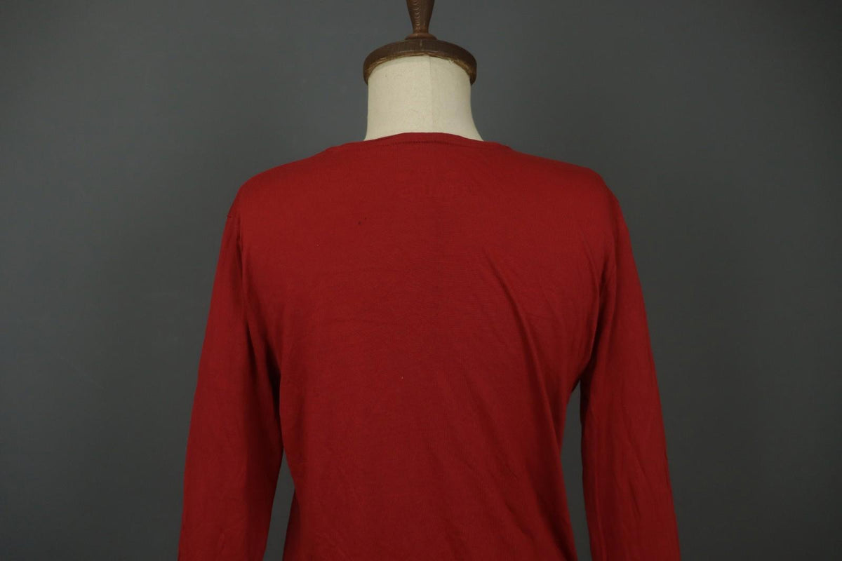 GUDRUN SJODEN Red 100% Modal Long Sleeve Crew Neck Pullover Blouse Top – Size L
