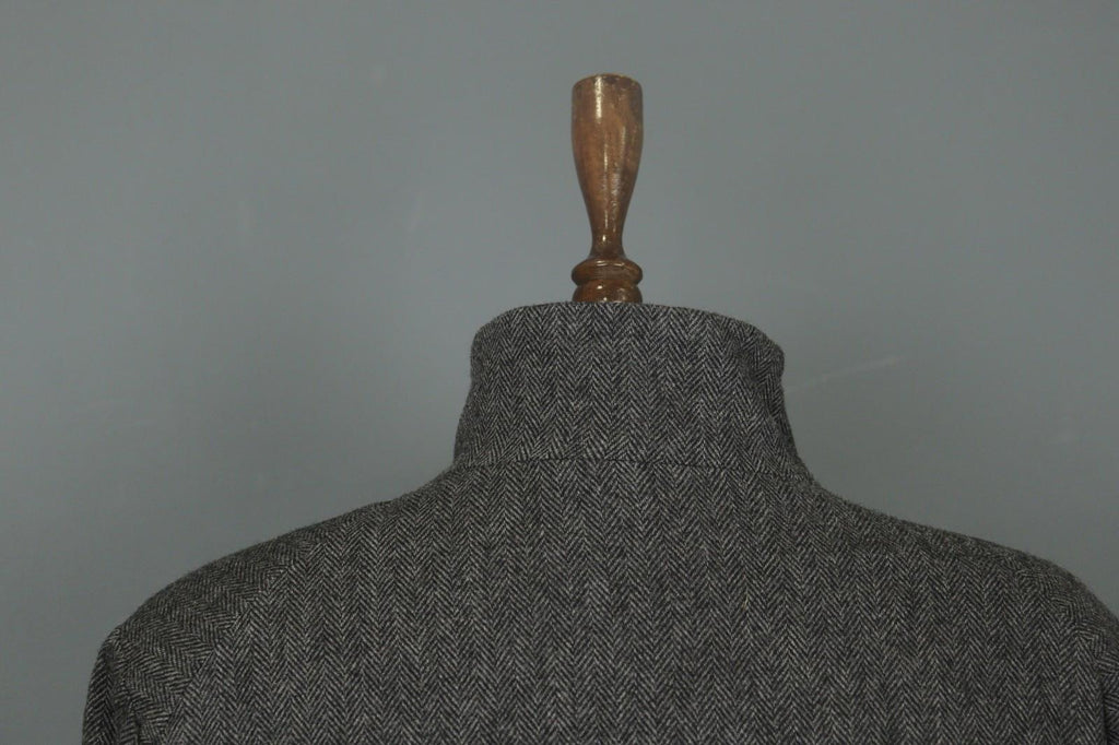 ANNETTE GOERTZ Gray Herringbone Wool Long Sleeve Button Front Long Coat – Size 38