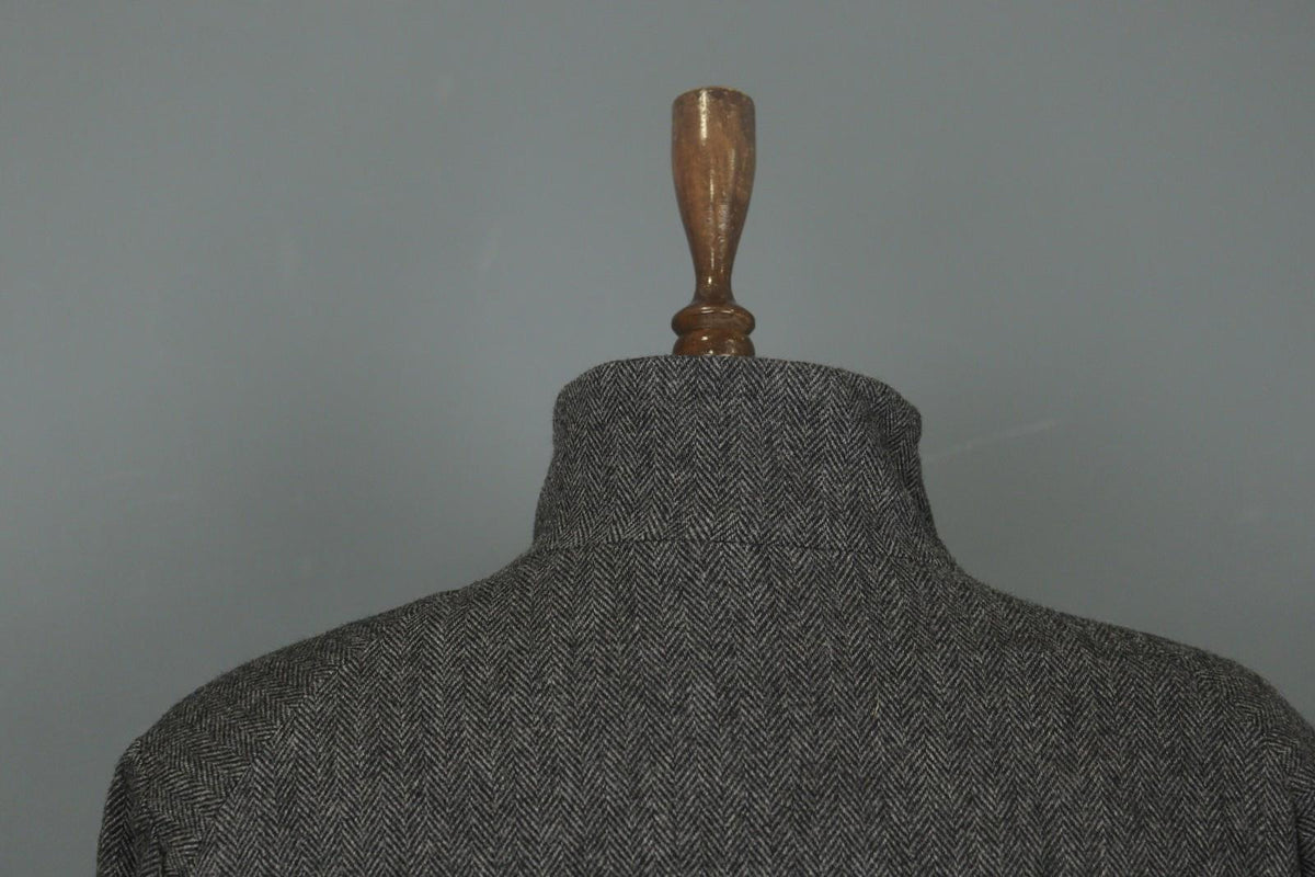 ANNETTE GOERTZ Gray Herringbone Wool Long Sleeve Button Front Long Coat – Size 38