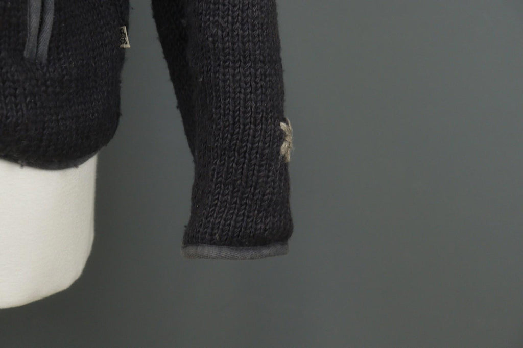 PACHAMAMA KNITWEAR Gray 100% Wool Embroidered Floral Full Zip Sweater – Size S/M