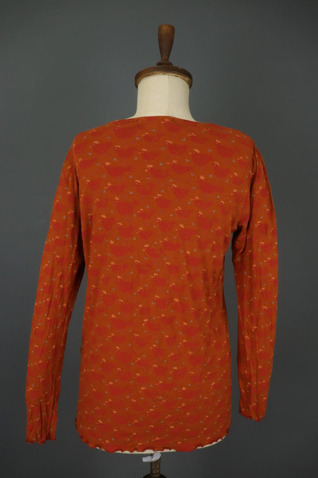 GUDRUN SJODEN Multi Long Sleeve Square Neck Stretch Pullover Blouse Top – Size L