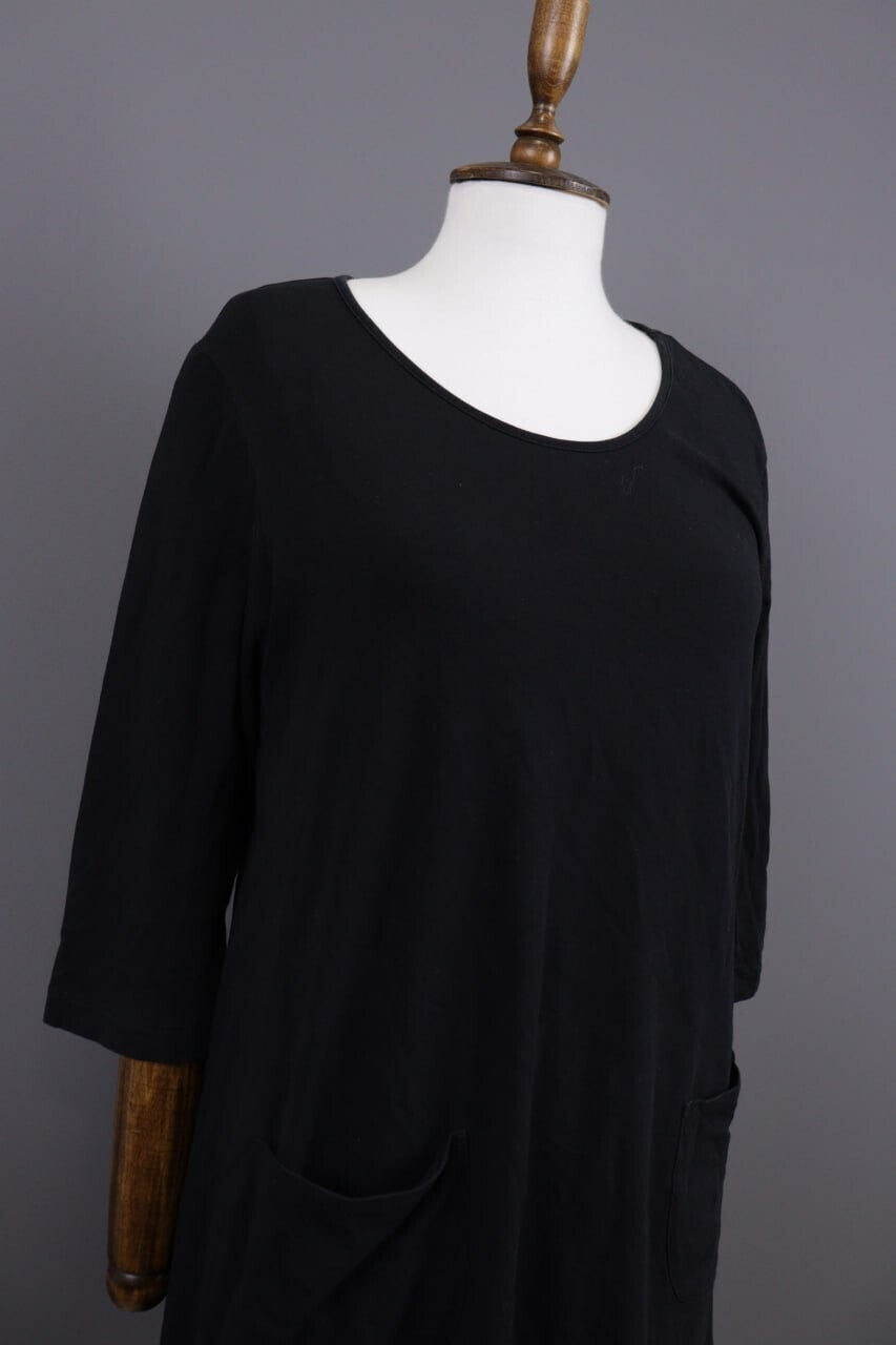 Gudrun Sjoden Black Lagenlook Long Sleeve Relaxed A-Line Dress – Size L